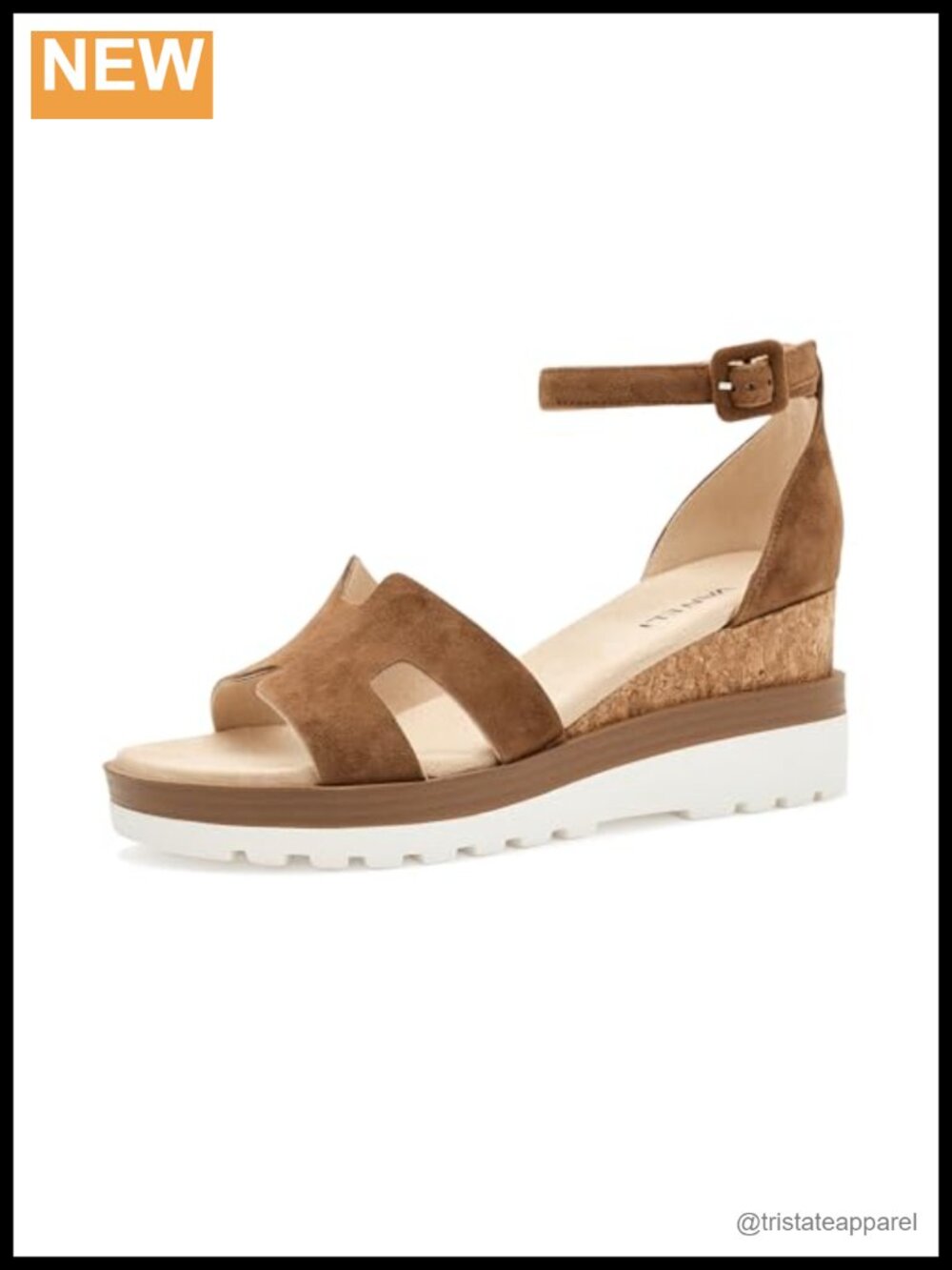 Suede Wedge Sandals with Leather Lining and Ankle Strap